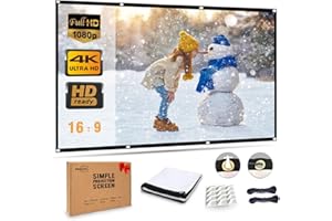 100 Inch, Portable Projector Screen with 16:9 HD 4K Screen for School Home Theatre Cinema Office, Foldable- 227cm(W) X 130cm(