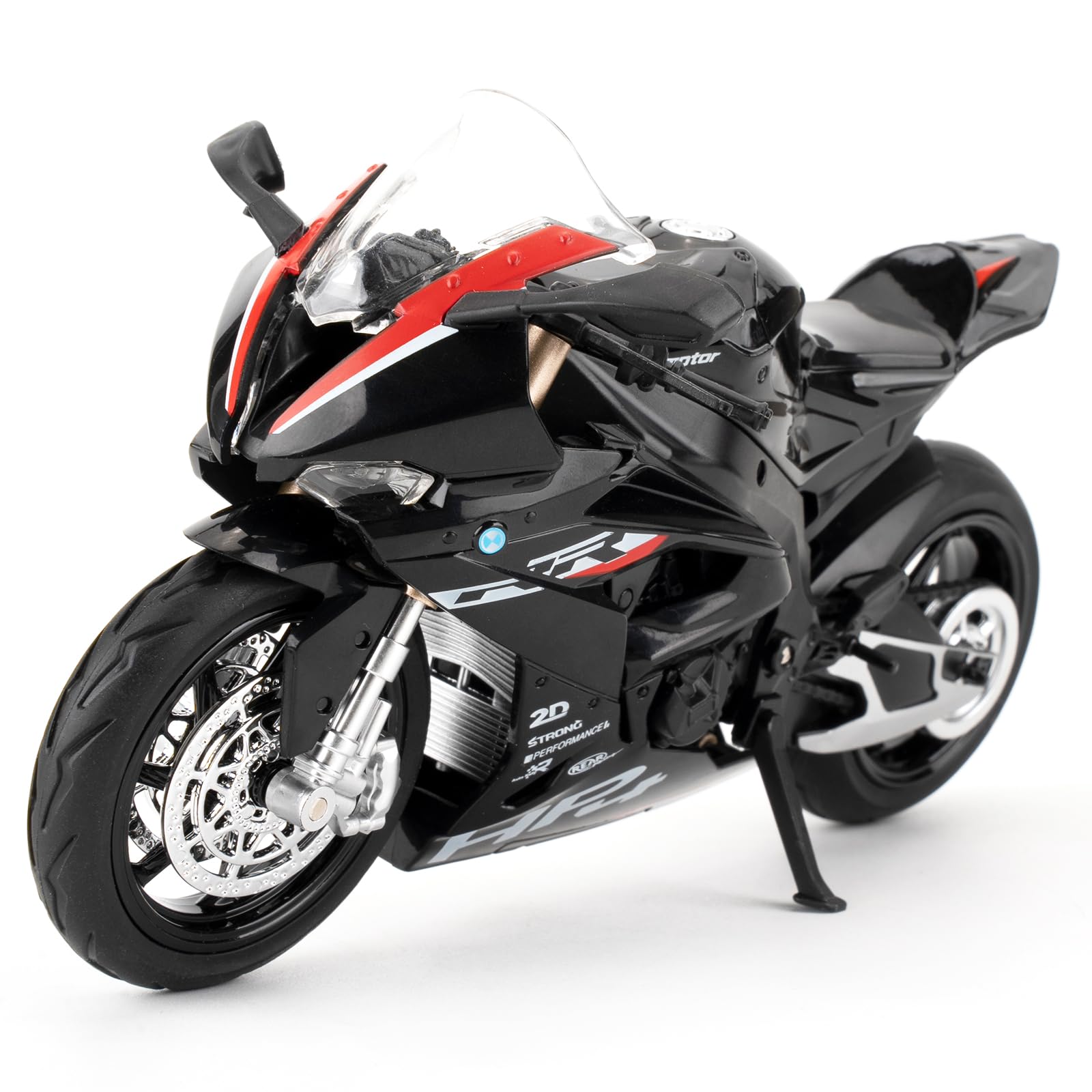 imtfzct 1/12 BMW HP4 Toy Motorcycle with Sound and Light, Mini Racing Car, Collector Quality Model, Ages 4-7 (Black)