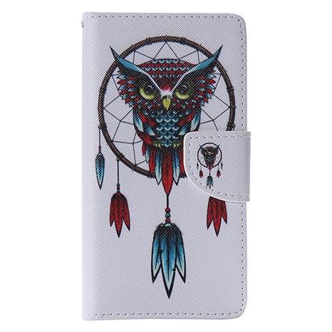 Nancen Compatible with Handyhülle Sony Xperia Z5 (5,2 Zoll) Hülle, Painted Muster Flip Case PU Leder Handytasche Cartoon Schr