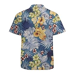 Yellow Floral Mens Funny Hawaiian Shirts 3D Graphic
