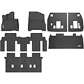 XINSHANGXIU Floor Mats & Cargo Liner for 2025 2026 Kia Carnival Hybrid MPV (Hybrid 8 Passenger Models Only),TPE All Weather Rubber Car Mats(Trunk Mat+Backrest Mat+Floor Mat)