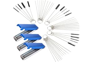 SUNY SMILING Torch Tip Cleaner,9 Pieces Carb Cleaning Kit,Wire Torch Tip Cleaner Tool,39 Cleaning Wires 30Cleaning Needles,15 Nylon Brushes Set for Welding Nozzle,Spray Gun,Carburetor, Motorcycle, Mower