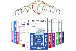 TIKESIHO Cruise Luggage Tags, Cruise Essentials Holders for Cruise Travel 12 Pack for NCL, Princess, Carnival, Royal Caribbean - Cruise Essentials