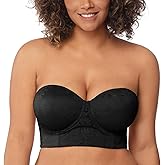 HSIA Black Strapless Bras for Women Large Bust Plus Size Strapless Bra Heavy Breast Supportive Lift Corset Bras