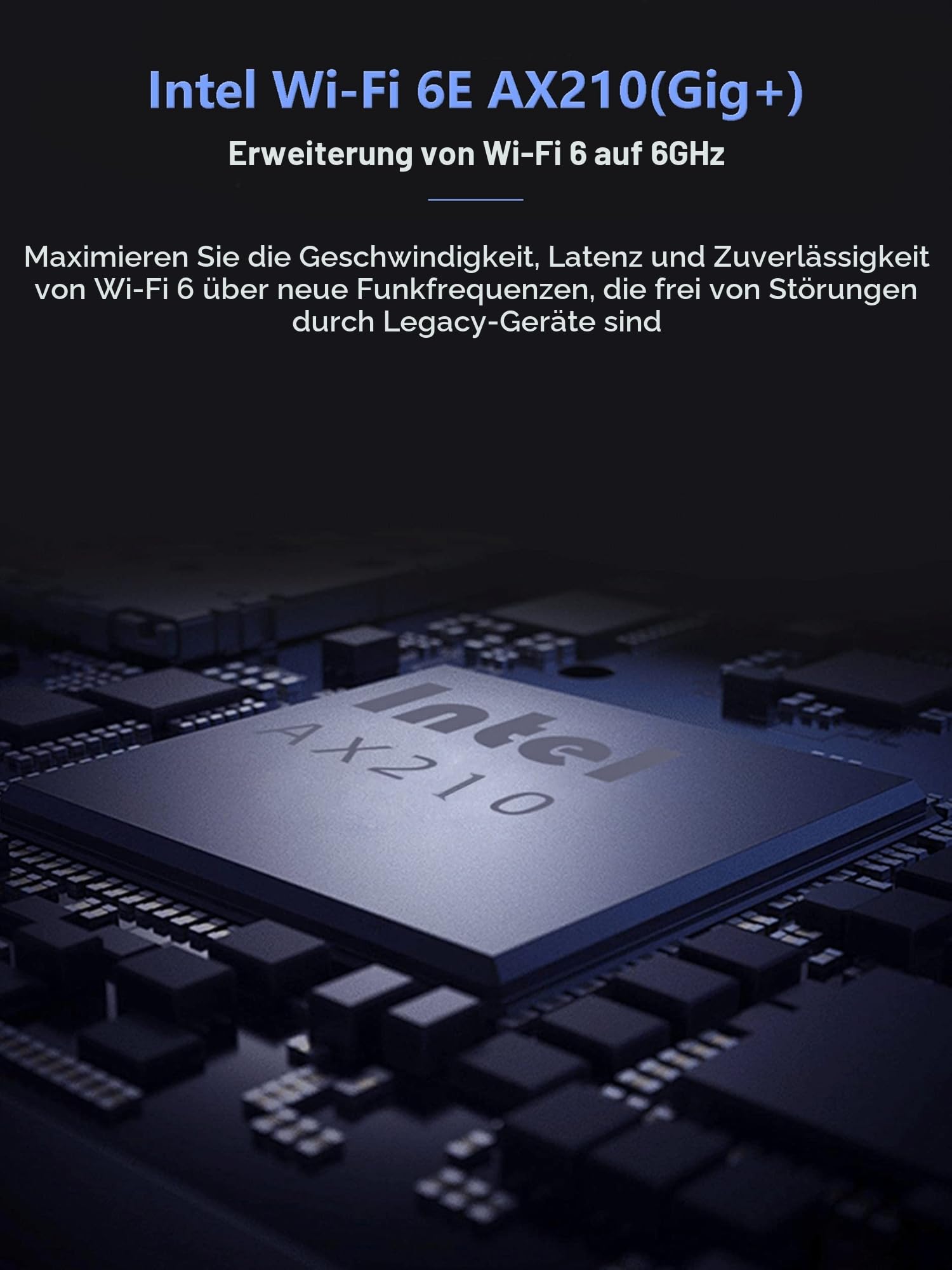 Ziyituod WLAN Karte, Intel AX210 Bluetooth5.3, Bis zu 5400Mbit/s Tri-Bands(6G/5G/2.4G) WLAN PCIe WiFi 6 Karte für Windows 11/10(64bit) 2