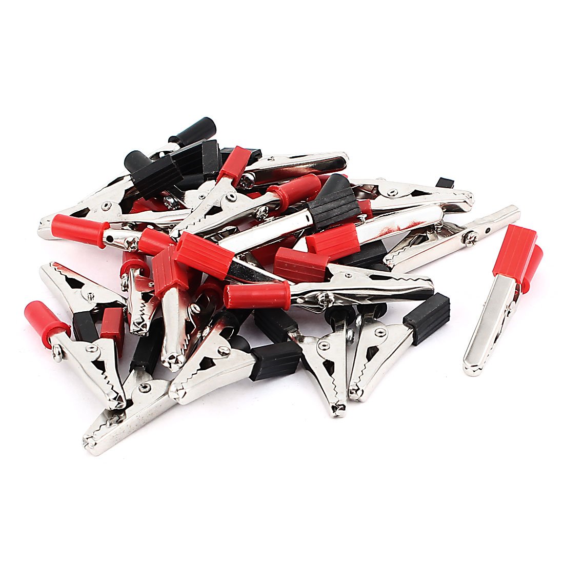 Sourcingmap Metal Electric Test Work Crocodile Alligator Clip 24pcs Black Red