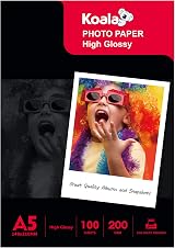 Koala Inkjet Photo Paper A5 210x148mm Glossy 100 Sheets 200 GSM