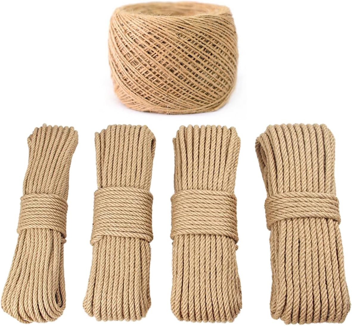 PGNROPE 100% Natural Linen Twisted Rope (1/2in x 10m(About 11 yd))