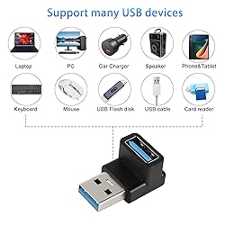 QIANRENON 90 Degree USB 3.1 Adapter USB A Male to