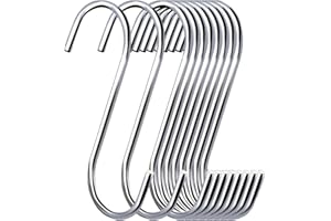 10Pcs S Hooks for Hanging, S Shaped Hooks for Kitchenware Pots Work Utensils Clothes Bags Bathroom Towels Garden Plants