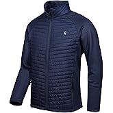 Little Donkey Andy Men's Insulated Hybrid Jacket, Quilted Fleece Lined Running Hiking Jacket