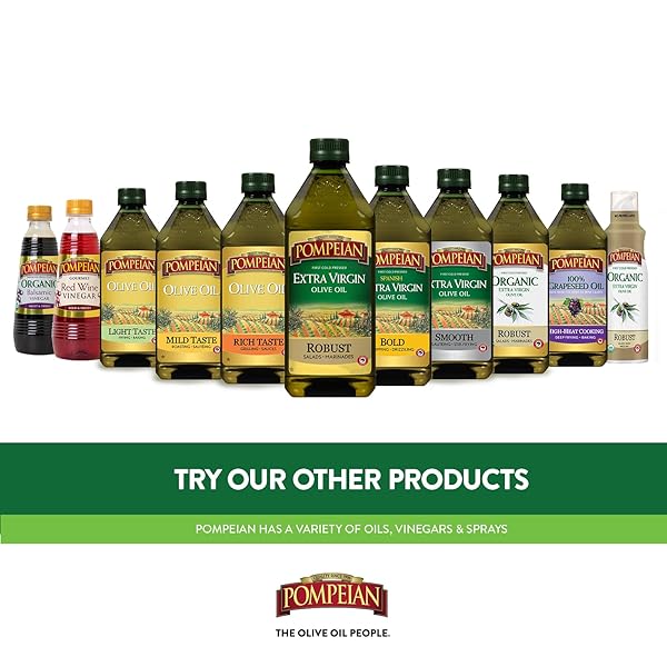 POMPEIAN ROBUST ORGANIC EXTRA VIRGIN OLIVE OIL SPRAY – (3 PACK) 5 FL OZ – NO PROPELLANTS – FIRST COLD PRESSED OLIVE OIL FOR COOKING – ROBUST FLAVOR FOR SALADS, PASTA, AND DRIZZLING