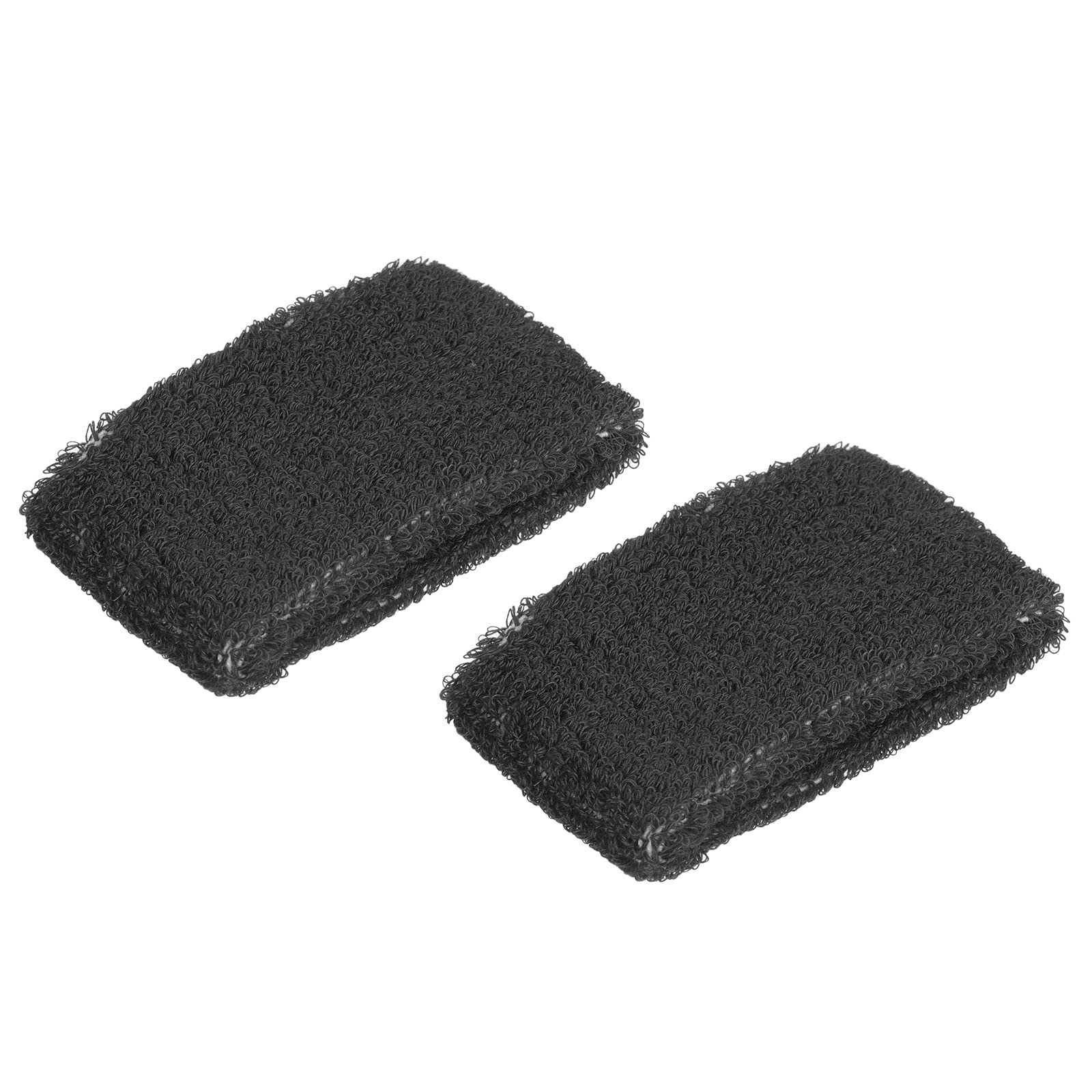 PATIKIL Sports Wristbands 8x5cm, 2 Pack Cotton Terry Cloth Absorbent Sweatband for Tennis Basketball Working Out Athletic Running, Black