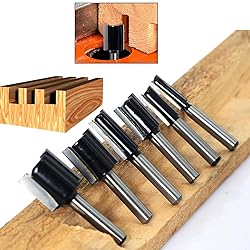 6Pcs Straight Router Bit Set 1/4 Shank, Double