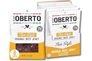 Oh Boy! Oberto Classics Thin Style Original Beef Jerky, 1.2 Ounce (Pack of 8)