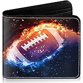 ZHIMEBYE Boys Wallet for Kids, Cool Kids Wallet for Boys Ages 8-10 9-12 11-15, Funny Football Leather Bifold Rfid Blocking, Coin Pocket Id Window for Teen Men Youth Guys Birthday Christmas Gifts