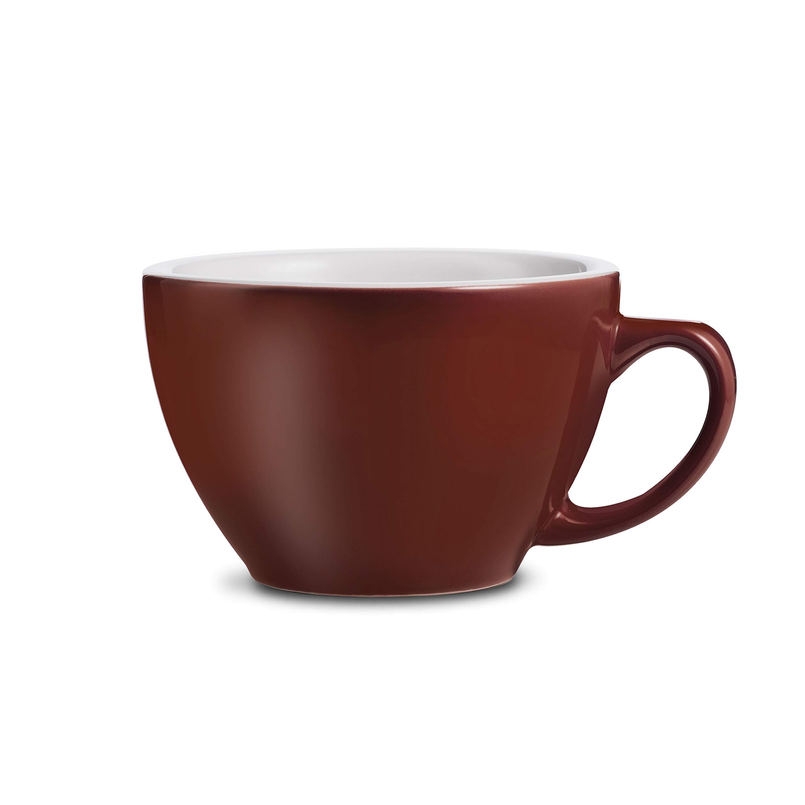 LOVERAMICS Egg Style Cafe Latte Cup and Saucer, 300ml (10 oz) (Brown, 6)