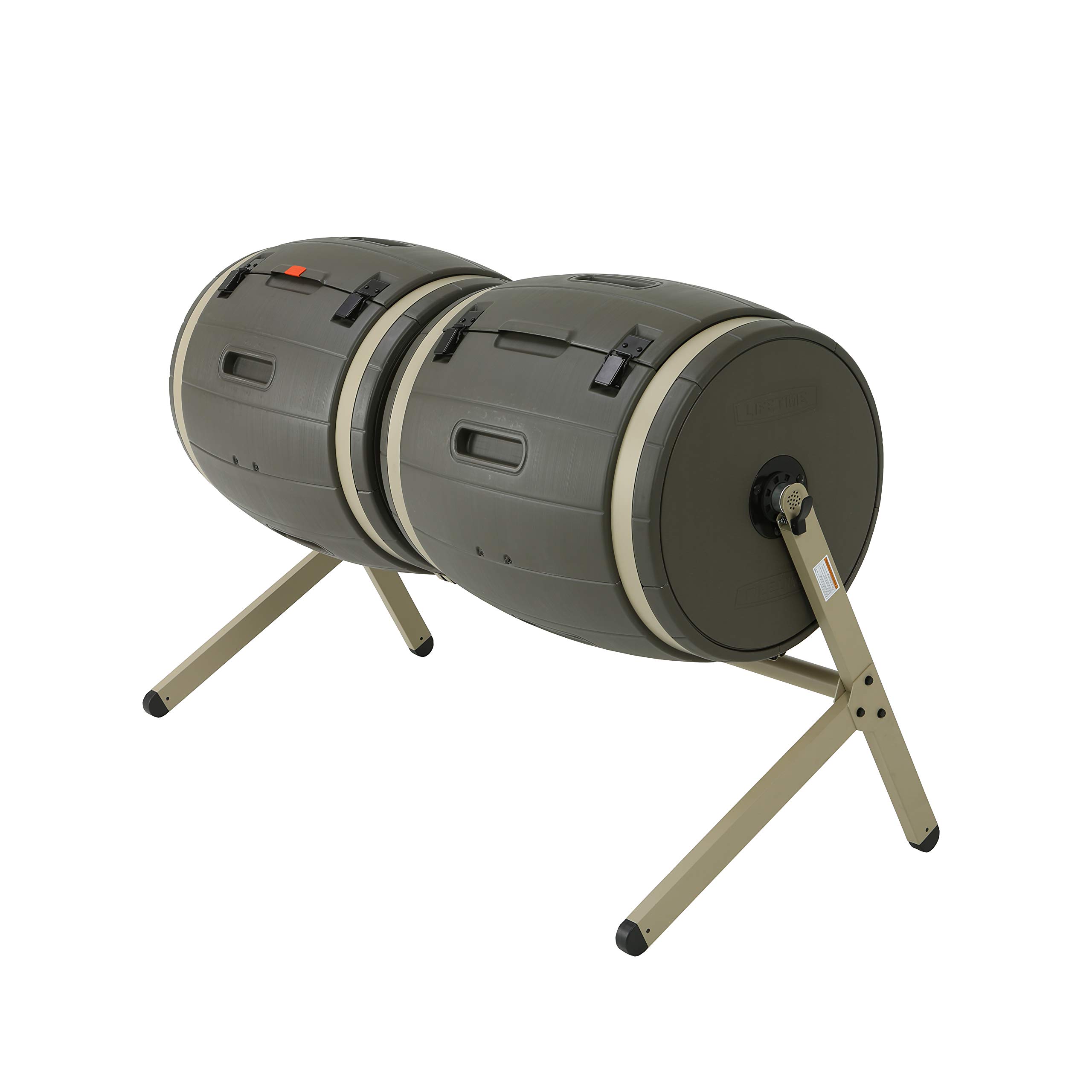 Lifetime 60309 Double Bin Rotating Composter, Brown