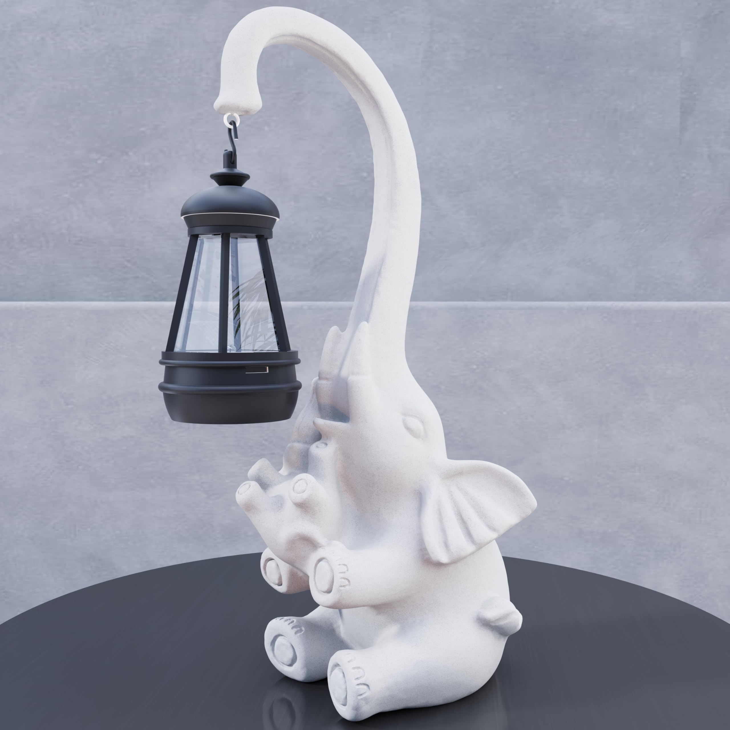 Figorona Elephant Garden Ornaments, Solar Powered Elephant Statue Garden Decoration Outdoor LED Lights, IP65 Waterproof Animal Sculpture, Elephant Gifts for Women (Chest)