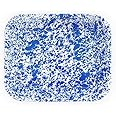 Enamelware Large Open Roaster, 13.5 x 10.75 inches, Blue/White Splatter