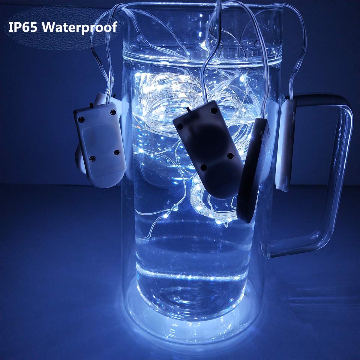 Fairy String Lights, 15 Pack 20 LED Fairy Lights Battery Operated Sliver Wire Lights + 6 PCS Extra Replacement Batteries with Starry Jar Lights for DIY Party Wedding Decorations (Cool White)