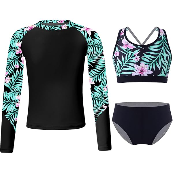 Amazon.com: winying 3PCS Kids Girls Swimwear Long Sleeve