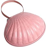 Braiou Hard Travel Case for Silicone Bras [A-C Cup] Premium Nubra Organizer Portable Lingerie Underwear Storage Bag (Crocodile, Rose Gold)
