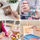 CNMTCCO 20 Pcs Paint Brush Set Nylon Hair Brushes for Acrylic, Oil, Watercolor view 7