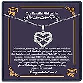 EPIRORA Graduation Gifts for Her Class of 2025- Infinity Heart Pendant Necklace for Women Teen Girls, 5th 8th Grade High School College Master Degree Grad Jewelry Gifts for Graduates