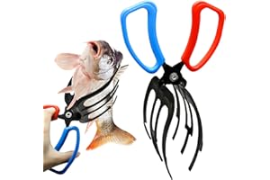 Fish Gripper, Fish Grabber Tool Metal Fish Grippers for Fishing, 3 Claw Fish Grips Anti-Slip Fishing Pliers Gripper Control C