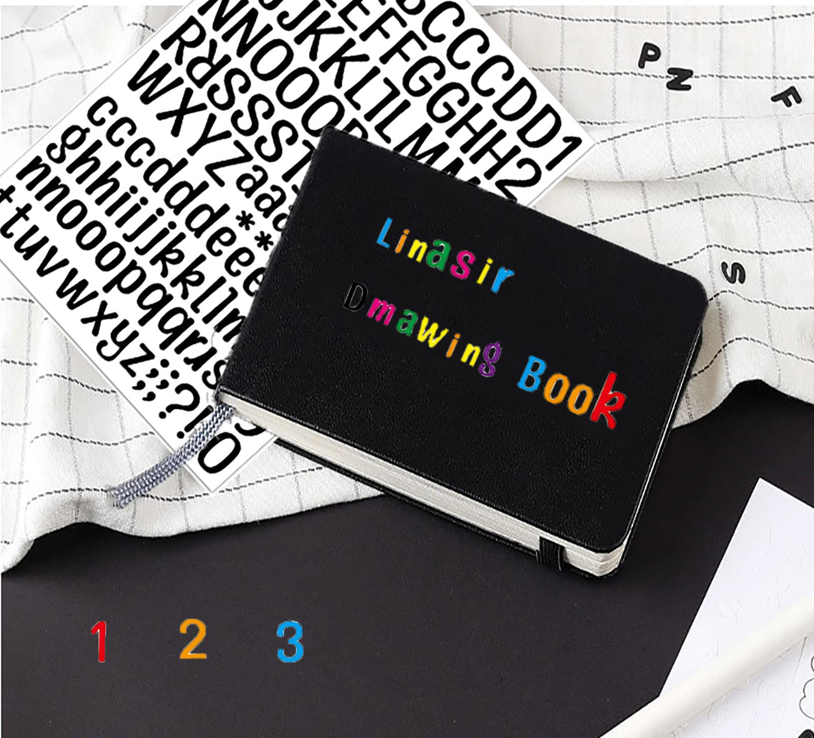 972 Alphabet Stickers 12 Sheets Letter Stickers,1 inch Vinyl Self-Adhesive Sticker Letters, Black Alphabets ABC Stickers and DIY Mailbox House Numbers