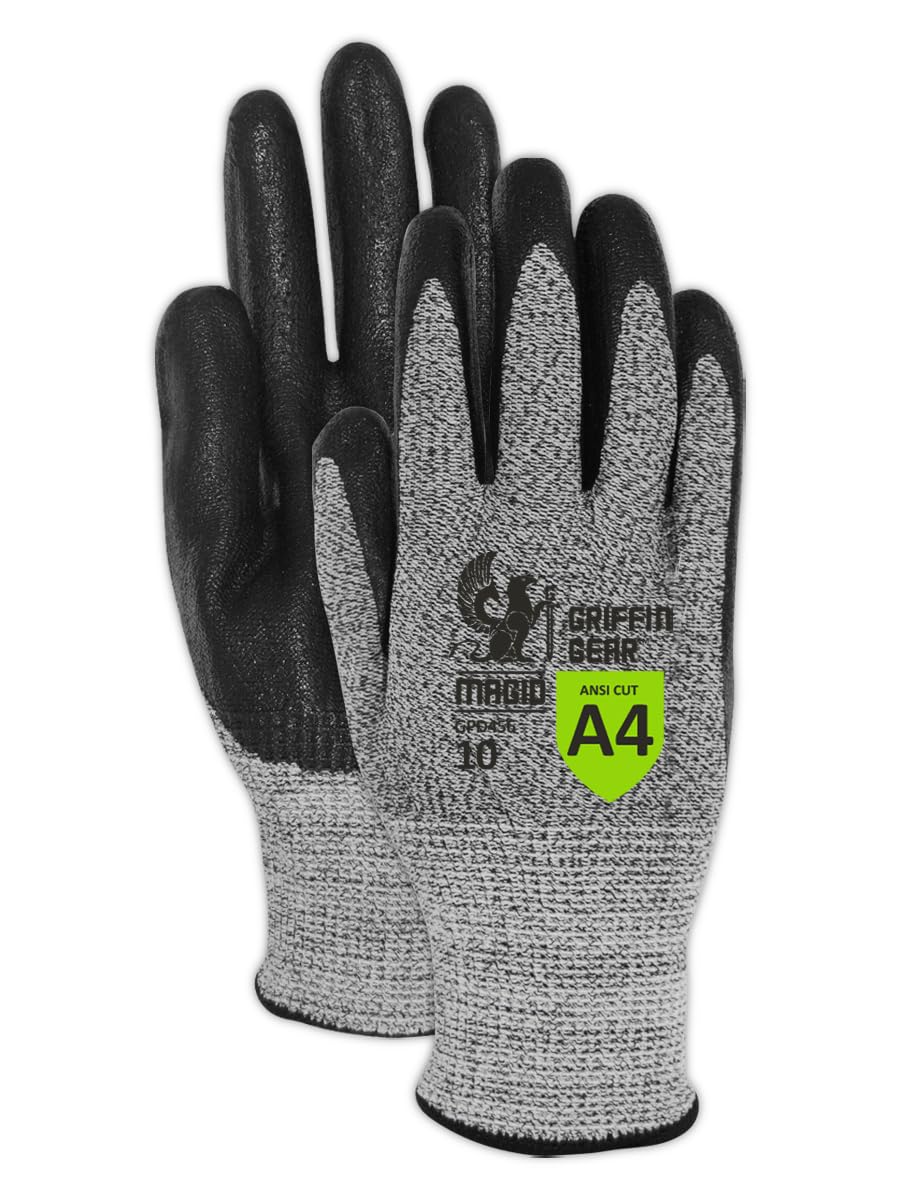 MAGID Griffin Gear ANSI A4 Liquid Repellent Nitrile Work Gloves, 144 Pairs, Size 6/XS (GPD456) Image