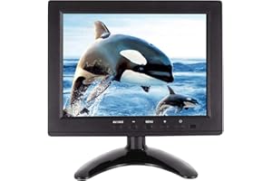 WHOLEV Security Monitor 8" FHD 1024x768 with Remote Control, PC Monitor with VGA HDMI BNC AV USB Input, Built-in Speaker 178 Wide Angle for Raspberry Pi Game Computer