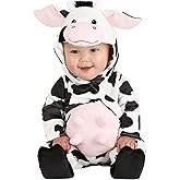 Infant Cow Cutie Costume Hooded Cow Onesie Jumpsuit for Baby