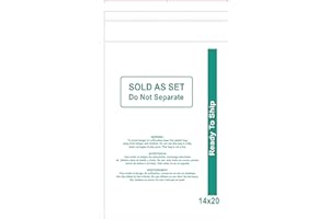 PapaPacks Poly bags 400 Count (14 X 20) with Suffocation Warning - Sold As Set and Ready to Ship for FBA - Self Seal Resealable Bags