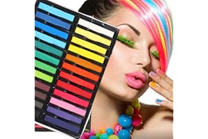 Joyeee Hair Chalk for Girls, 24 Colors Temporary Hair Chalks Color, Colored Chalk for School Prom Graduation Party, Christmas