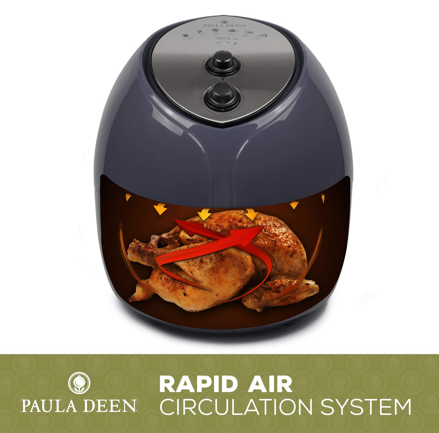 Paula Deen 9.5 QT (1700 Watt) FamilySized Air Fryer, Rapid Air Circulation System, Single