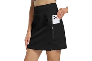 Hiverlay Women's Skorts Skirts Hiking Cargo Skirt with Biker Shorts Zip Pockets Outdoor Hiking Athletic Tennis