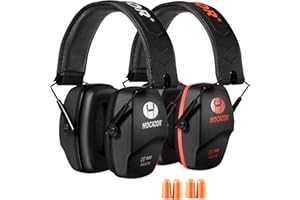 Hocazor HO1006 Shooting Ear Protection NRR 26dB Suit for Shooters Hunting Range Racing Concert Sports Events Airports - Black&Orange