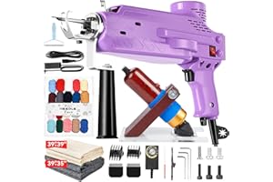 Riiai Tufting Gun Starter Kit, Tufting Gun with Carpet Trimmer Rug Making Kit,Rug Gun Cut Pile Loop Pile for Making Rugs,Carpet Trimmer Tufting for Sculpting, A Must Have for Tufting Lover (Purple)