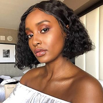 Amazon Com Allove Hair Short Deep Wave Bob Lace Front Wigs Human