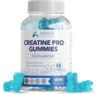 Aoruilia Creatine Gummies 5000mg 60 Vegan Blueberry Pre-Workout