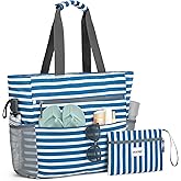 G4Free Beach Bag, Waterproof Sandproof Beach Tote Bag, Large Capacity Foldable for Women