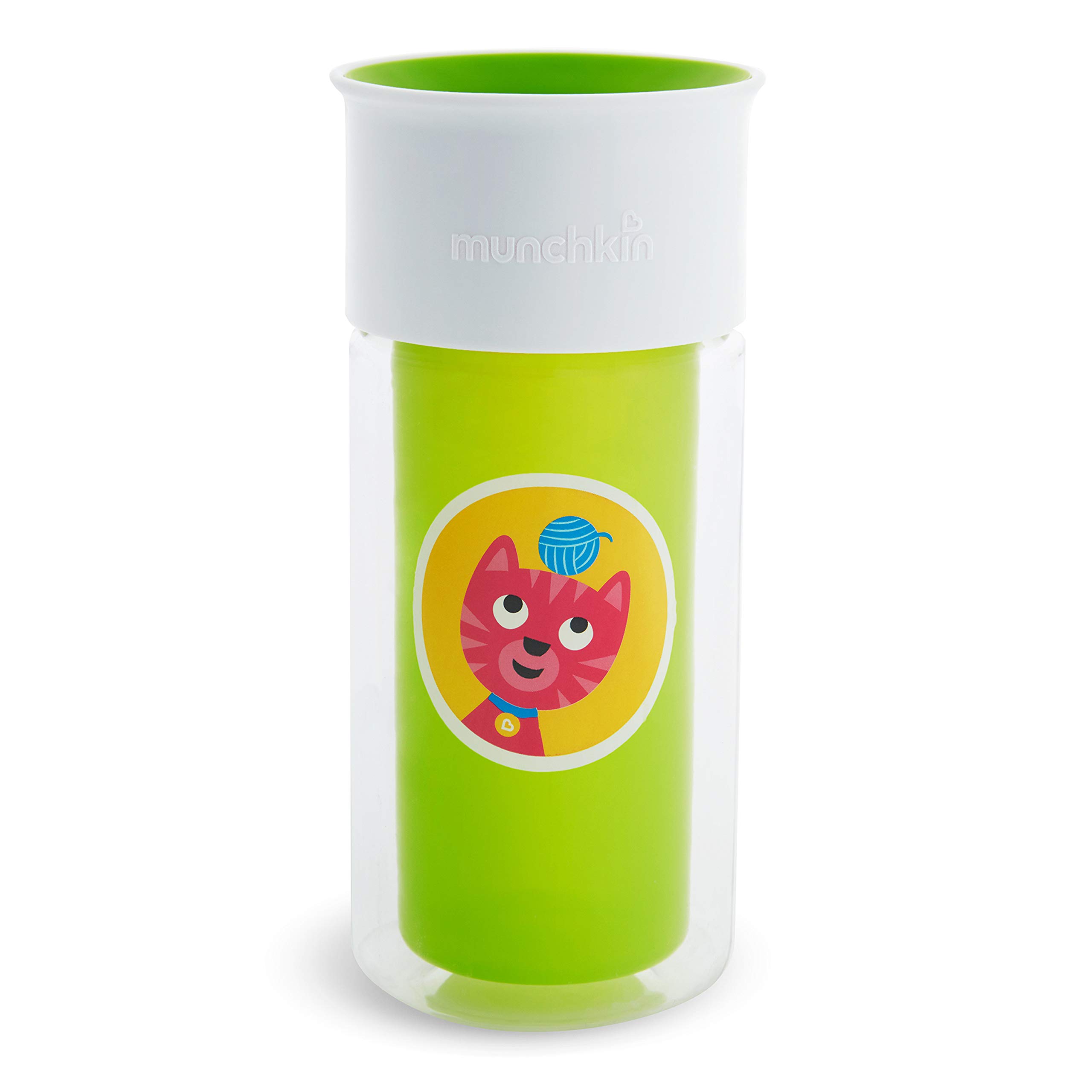 Munchkin Miracle 360 Insulated Sippy Cup, Includes Stickers to Personalise Cup, 9oz/266ml, Green