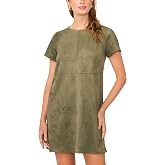 Vince Camuto Women's Short Sleeve Panneled Shift Mini Dress with Exposed Stitching