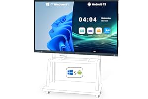 LINGHUFOX Smart Board, 86" Interactive Whiteboard with Windows 11 Pro 13th i7 16+512G & Android 13, Built-in AI Camera and 8 Mics- 4K Touchscreen Smartboard for Office School