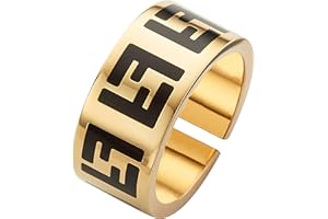 shizhen 18k Gold Open Rings - Titanium Steel Promise Rings, Ideal Gifts for Men, Women, Girls - Perfect for Weddings, Engagements, Valentine's Day, Mother's Day, and Father's Day