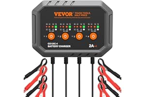 VEVOR Battery Charger, 8-Amp, LiFePO4 Lead-Acid (AGM/Gel/SLA) Smart Car Battery Charger, Fully-Automatic Smart Charger Mainta