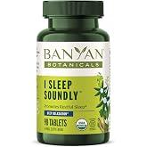 Banyan Botanicals I Sleep Soundly&ndash;Organic Deep Sleep Supplement &ndash;Natural Melatonin-Free Sleep Aid for Relaxation &amp; Nighttime Tension&ndash;with Ashwagandha,Valerian &amp; Chamomile-90 Tablets-USDA Organic FFL