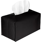 Tissue Box Holder Rectangular Modern PU Leather Facial Tissue for Bathroom, Kitchen, Bedroom, Office, Hotel, Restaurant, Countertop, Nightstand, Car, and Desk